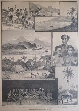 Holzstich - Die Samoainseln und ihre Bewohner. (Vielansicht)