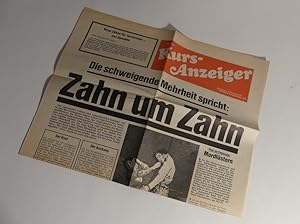 Bild des Verkufers fr Kurs-Anzeiger. Kursbogen zu Kursbuch 51. Die schweigende Mehrheit spricht: Zahn um Zahn. zum Verkauf von Antiquariat Maralt