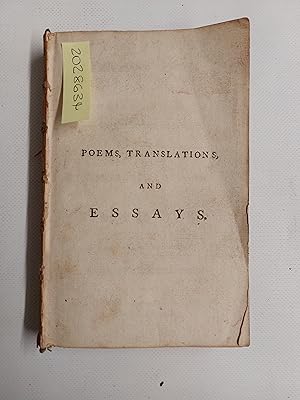 Bild des Verkufers fr Miscellaneous Pieces in Two Volumes. Volume I only Cotaining Poems, Translations and Essays zum Verkauf von Cambridge Rare Books