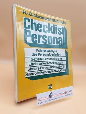 Checklist personal : präzise Analyse d. Personalbedarfes, gezielte Personalsuche, effektive Perso...