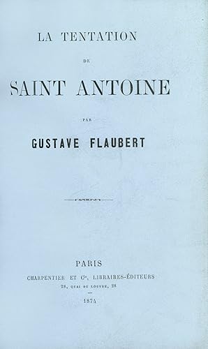Seller image for La tentation de Saint-Antoine. for sale by Librairie Camille Sourget