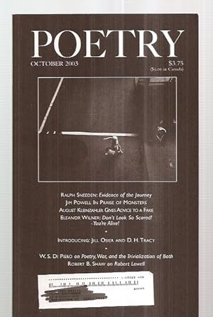 Image du vendeur pour Poetry Volume CLXXXIII Number 1 October 2003 mis en vente par biblioboy
