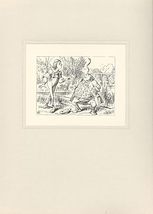 Seller image for Original wood engraving from "Alice's Adventures In Wonderland" Chapter V [Yet you balanced an eel on the end of your nose - What made you so awfully cleaver?] for sale by D&D Galleries - ABAA