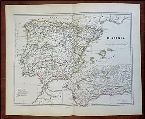 Hispania Roman Empire Iberian Peninsula Balearic Isles 1865 Corr historical map