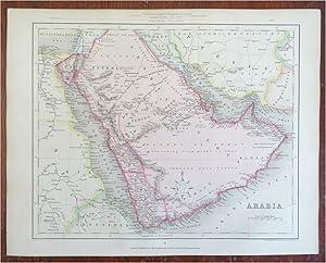 Arabian Peninsula Mecca & Medina Red Sea c. 1850-8 Archer engraved map