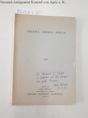 Bild des Verkufers fr Osmania German Annual 1967: zum Verkauf von Versand-Antiquariat Konrad von Agris e.K.
