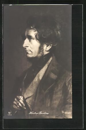 Ansichtskarte Hector Berlioz, Profil des Koponenten