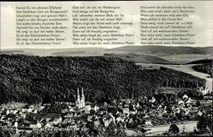 Bild des Verkufers fr Ansichtskarte / Postkarte Prm in der Eifel, Gesamtansicht, Gedicht, Kennst du im schnen Eifelland. zum Verkauf von akpool GmbH