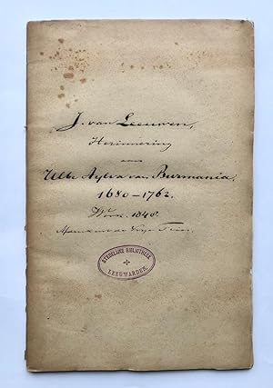[Friesland, Workum, 1848] Herinneringen aan Ulbe Aylva van Burmania, raadsheer in het Hof van Fri...