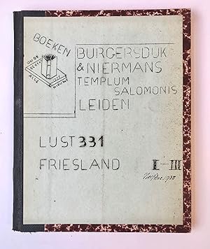 [Sales catalogue Leiden, Friesland, 1935] Three Bulletins Burgersdijk & Niermans Templum Salomoni...