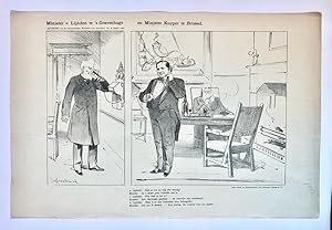 [Original lithograph/lithografie by Johan Braakensiek] Minister v. Lijnden te 's Gravenhage en Mi...