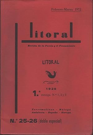 Bild des Verkufers fr LITORAL. REVISTA DE LA POESIA Y EL PENSAMIENTO 25 Y 26 Facsmil de la edicin de 1926 zum Verkauf von Librera Hijazo