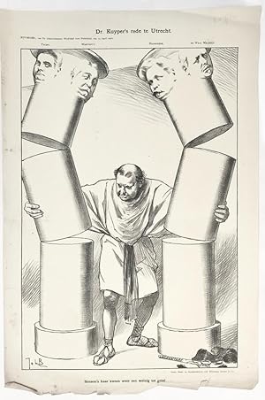 [Original lithograph/lithografie by Johan Braakensiek] Dr. Kuyper's rede te Utrecht, 14 April 191...