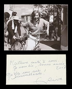 Bild des Verkufers fr Emmanuelle Riva (1927-2017) - Feuille autographe signe + Photo - 2007 zum Verkauf von PhP Autographs