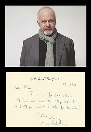Bild des Verkufers fr Michael Radford - Autograph card signed + Photo - 2000 zum Verkauf von PhP Autographs