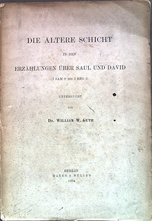 Seller image for Die ltere Schicht in den Erzhlungen ber Saul und David. for sale by books4less (Versandantiquariat Petra Gros GmbH & Co. KG)