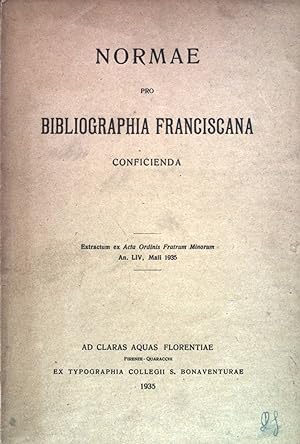 Normae pro Bibliographia Franciscana conficienda.