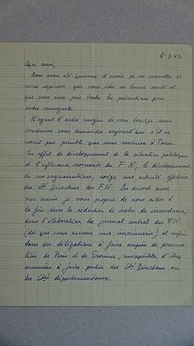 Écrits inédits, notes, carnet et papiers divers sous l occupation et dans la Résistance. 1943   1...