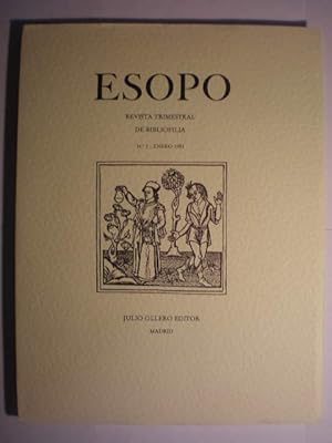 Imagen del vendedor de Esopo. Revista trimestral de Bibliofilia N 2 - Enero 1991 a la venta por Librera Antonio Azorn