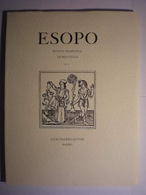 Imagen del vendedor de Esopo. Revista trimestral de bibliofilia N 5 - Julio 1992 a la venta por Librera Antonio Azorn