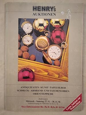 Henry s Auktionen - November 1996. Antiquitäten, Kunst, Tafelsilber, Schmuck, Armband- und Tasche...