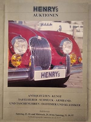 Henry s Auktionen - Oktober 1997. Antiquitäten, Kunst, Tafelsilber, Schmuck, Armband- und Taschen...