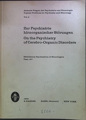 Image du vendeur pour Zur Psychiatrie hirnorganischer Strungen : On the Psychiatry of cerebro-organic disorders. Bibliotheca psychiatrica et neurologica ; Fasc. 127 mis en vente par books4less (Versandantiquariat Petra Gros GmbH & Co. KG)