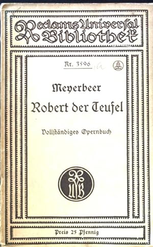 Bild des Verkufers fr Robert der Teufel; Reclams Universal-Bibliothek ; Nr. 3596 zum Verkauf von books4less (Versandantiquariat Petra Gros GmbH & Co. KG)