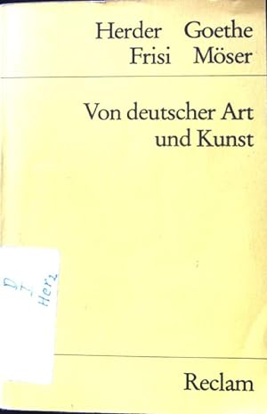 Imagen del vendedor de Von deutscher Art und Kunst : einige fliegende Bltter; Universal-Bibliothek ; Nr. 7497/7498/7498a a la venta por books4less (Versandantiquariat Petra Gros GmbH & Co. KG)