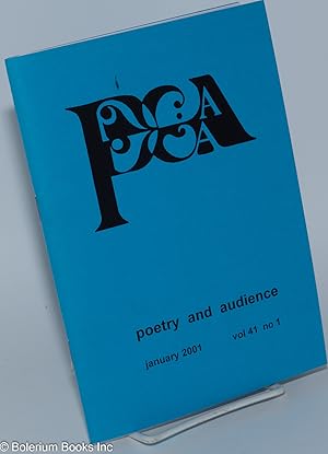 Immagine del venditore per Poetry and Audience, vol. 41, no. 1 (January 2001) venduto da Bolerium Books Inc.