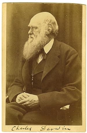 EXTREMELY-RARE SIGNED DARWIN PHOTOGRAPH -- ALSO SIGNED ON THE VERSO BY CONTROVERSIAL PHOTOGRAPHER...