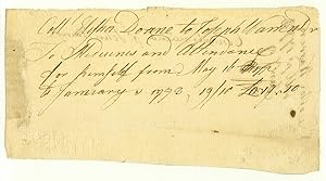 EXCEEDINGLY RARE AUTOGRAPH DOCUMENT SIGNED BY DR. JOSEPH WARREN WHO WAS KILLED AT THE BATTLE OF B...