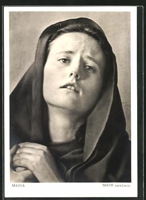 Ansichtskarte Oberammergau, Passionsspiele 1950, Mariadarstellerin Annemie Mayr