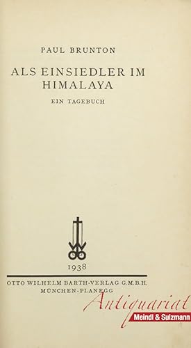 Seller image for Als Einsiedler im Himalaya. for sale by Antiquariat MEINDL & SULZMANN OG