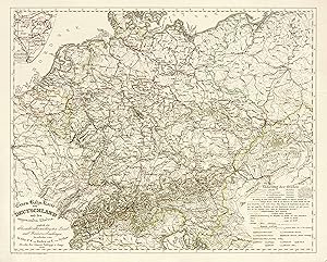 'Eisen-Bahn-Karte von Deutschland und den angrenzenden Ländern; zugleich als Übersicht aller wich...