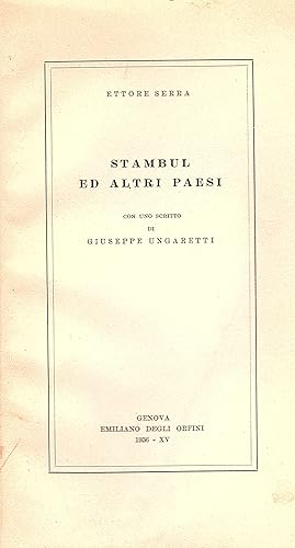 Seller image for Stambul ed altri paesi. Con uno scritto di Giuseppe Ungaretti for sale by Gilibert Libreria Antiquaria (ILAB)