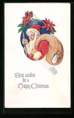 Bild des Verkufers fr Prge-Ansichtskarte Weihnachtsmann mit gerissenem Geschenkesack, Weihnachtsgruss zum Verkauf von Bartko-Reher