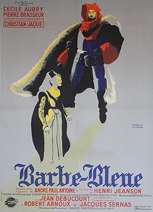 "BARBE-BLEUE" Réalisé par CHRISTIAN-JAQUE en 1951 avec Pierre BRASSEUR, Cécile AUBRY / Affiche or...