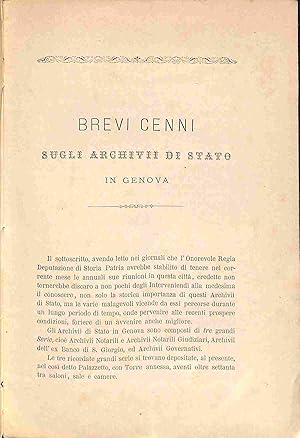 Brevi cenni sugli Archivi di Stato in Genova