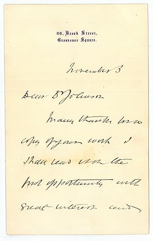 Bild des Verkufers fr Autograph letter signed. zum Verkauf von Antiquariat INLIBRIS Gilhofer Nfg. GmbH