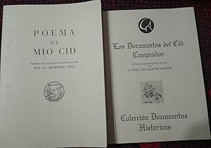 POEMA DE MIO CID Facsímil de la edición paleográfica por Don R. Menéndez Pidal + LOS DOCUMENTOS D...