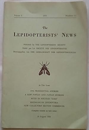 Immagine del venditore per The Lepidopterists' News 1955 Volume 9 Numbers 2-3 venduto da P Peterson Bookseller