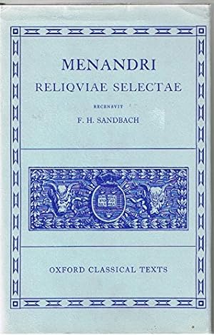 Bild des Verkufers fr Menandri Reliquiae Selectae (Oxford Classical Texts) zum Verkauf von Fundus-Online GbR Borkert Schwarz Zerfa