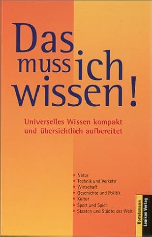 Bild des Verkufers fr Das muss ich wissen! zum Verkauf von Preiswerterlesen1 Buchhaus Hesse