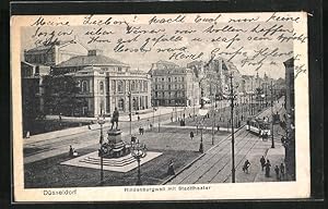 Ansichtskarte Düsseldorf, Hindenburgwall mit Stadttheater