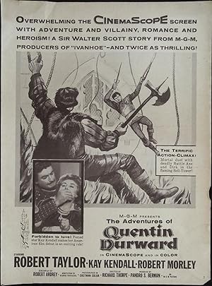 Image du vendeur pour The Adventures of Quentin Durward Trade Print Ad Robert Tayllor, Kay kKendall mis en vente par AcornBooksNH