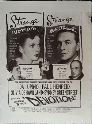 Seller image for Devotion Trade Print Ad 1946 Ida Lupino, Paul Henreid, Olivia de Havilland for sale by AcornBooksNH