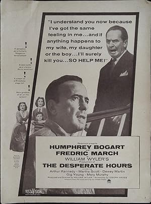 Immagine del venditore per The Desperate Hours Trade Print Ad 1955 Humphrey Bogart, Frederick March venduto da AcornBooksNH