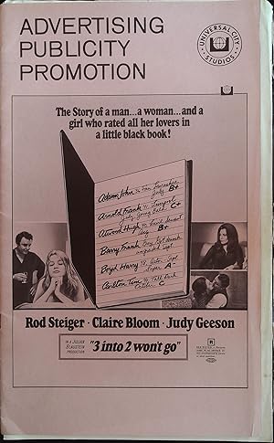 Imagen del vendedor de 3 into 2 Won't Go Pressbook 1969 Rod Steiger, Claire Bloom, Judy Geeson a la venta por AcornBooksNH