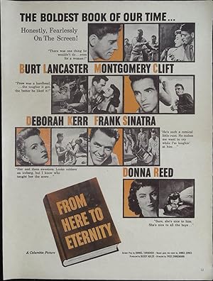From Here to Eternity Trade Print Ad 1953 Burt Lancaster, Montgomery Clift